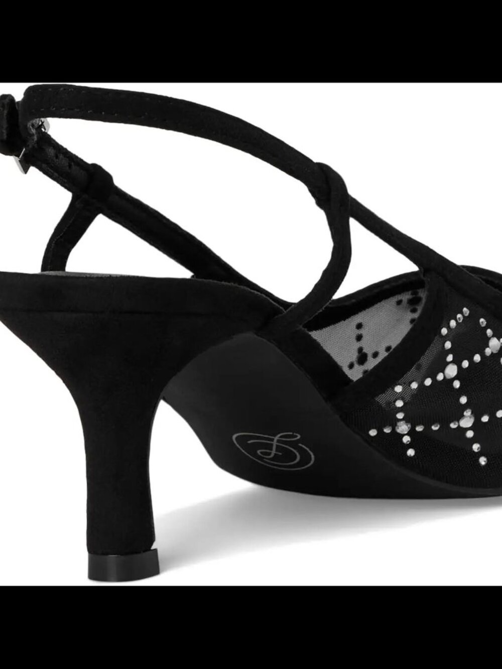 Black Chinese Laundry Mesh Rhinestones Pumps Shoes US 11 (10) - Picture 2 of 12